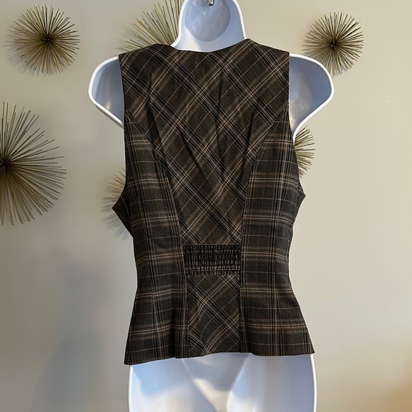 Bebe Plaid Button-Up Vest - Picture 4 of 5